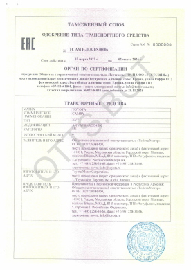 ОТТС ТС AM E-JP.021/S.00006 — превью документа